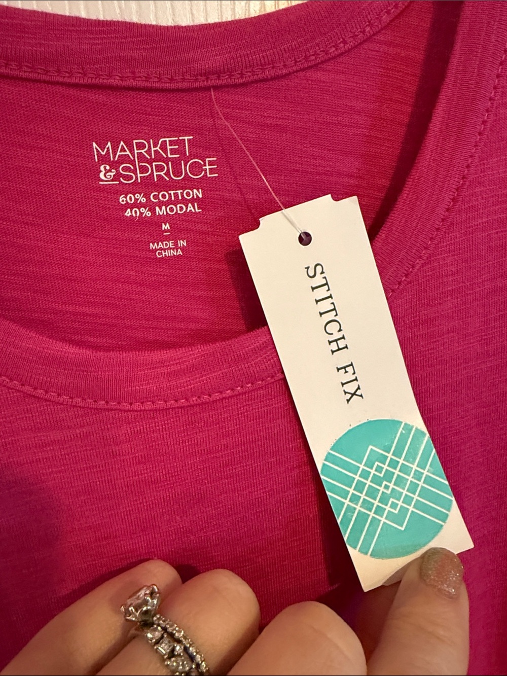 600 NWT Market & Spruce Taria Sleeveless Tiered Shift Dress Fuchsia Pink Size M - Picture 4 of 6
